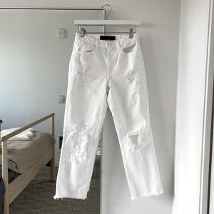 Alexander Wang destructed straight jean - white